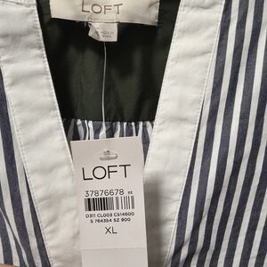 LOFT Striped V-Neck Top